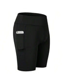 Shorts de compressão Fitness Unissex com Bolso