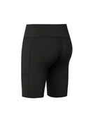 Shorts de compressão Fitness Unissex com Bolso