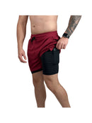Short Masculino 2 em 1 de Treino Academia Com Bolso Compressão Forro Duplo Elastico Dryfit