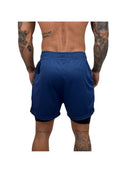 Short Masculino 2 em 1 de Treino Academia Com Bolso Compressão Forro Duplo Elastico Dryfit