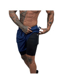 Short Masculino 2 em 1 de Treino Academia Com Bolso Compressão Forro Duplo Elastico Dryfit