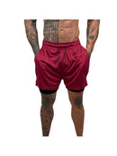 Short Masculino 2 em 1 de Treino Academia Com Bolso Compressão Forro Duplo Elastico Dryfit