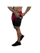 Short Masculino 2 em 1 de Treino Academia Com Bolso Compressão Forro Duplo Elastico Dryfit