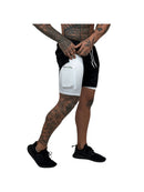Short Masculino 2 em 1 de Treino Academia Com Bolso Compressão Forro Duplo Elastico Dryfit