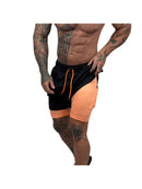 Short Masculino 2 em 1 de Treino Academia Com Bolso Compressão Forro Duplo Elastico Dryfit