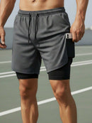 Shorts 2 Em 1 Duplo Esportivo Dry Fit Com Bolso Calção Para Academia Shorts Esportivo