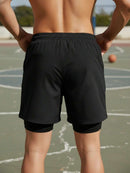 Shorts 2 Em 1 Duplo Esportivo Dry Fit Com Bolso Calção Para Academia Shorts Esportivo