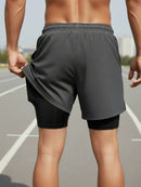 Shorts 2 Em 1 Duplo Esportivo Dry Fit Com Bolso Calção Para Academia Shorts Esportivo