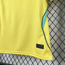 Kit Conjunto Infantil Brasil Home Copa do Mundo 2026 Amarelo