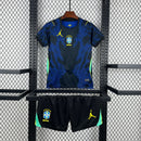 Kit Conjunto Infantil Brasil Away Copa do Mundo 2026 Azul
