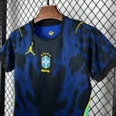 Kit Conjunto Infantil Brasil Away Copa do Mundo 2026 Azul