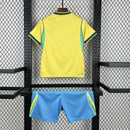 Kit Conjunto Infantil Brasil Home Copa do Mundo 2026 Amarelo